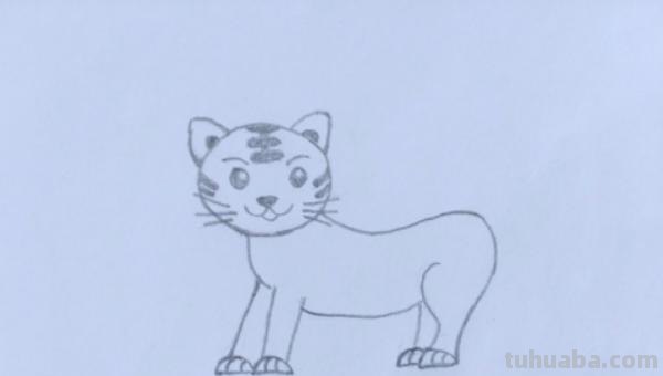 老虎的头怎么画简笔画 简笔画之可爱小老虎的简单画法（儿童画）？