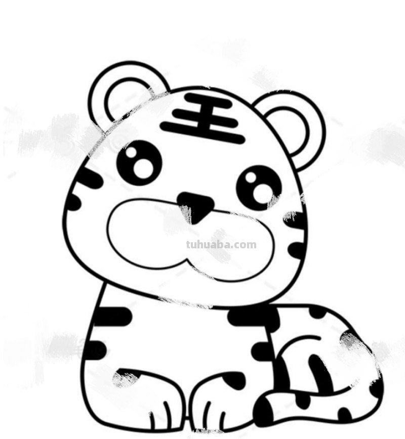 老虎的头怎么画简笔画 简笔画之可爱小老虎的简单画法（儿童画）？