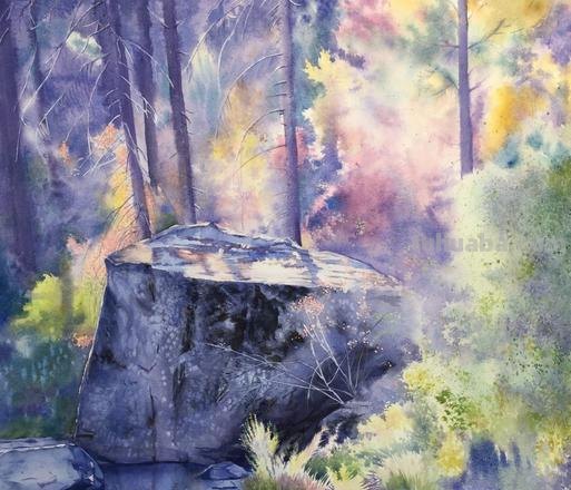 一组浪漫唯美的水彩风景画,像梦境般静谧美好