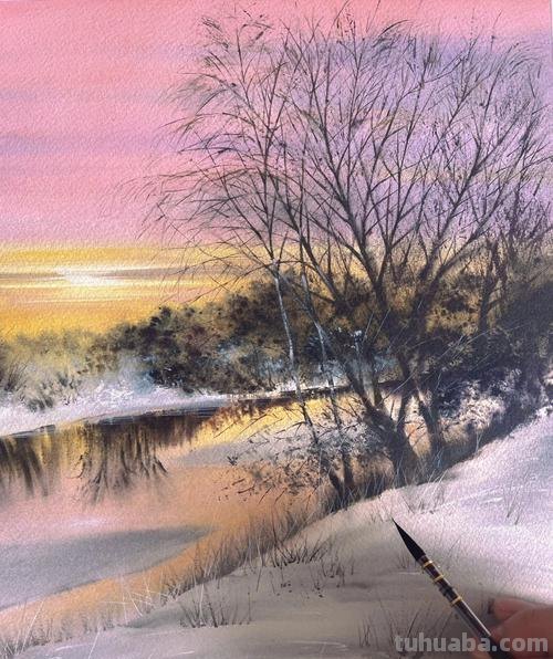 一组浪漫唯美的水彩风景画,像梦境般静谧美好