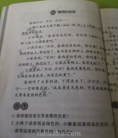 春雨的色彩答案及春雨的色彩答案短文