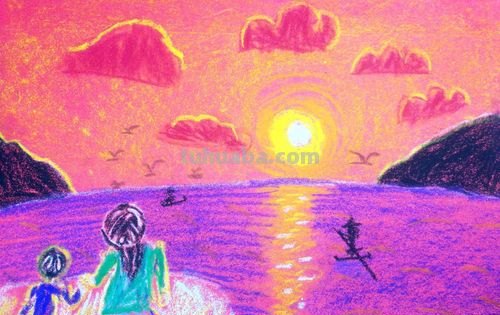 【绘画分享】日出色彩画：绚丽绽放的自然奇迹 