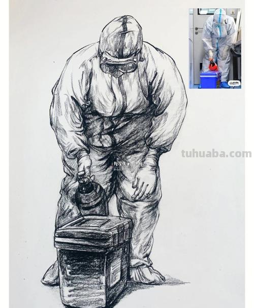 冠状病速写 抗疫素描绘画作品？