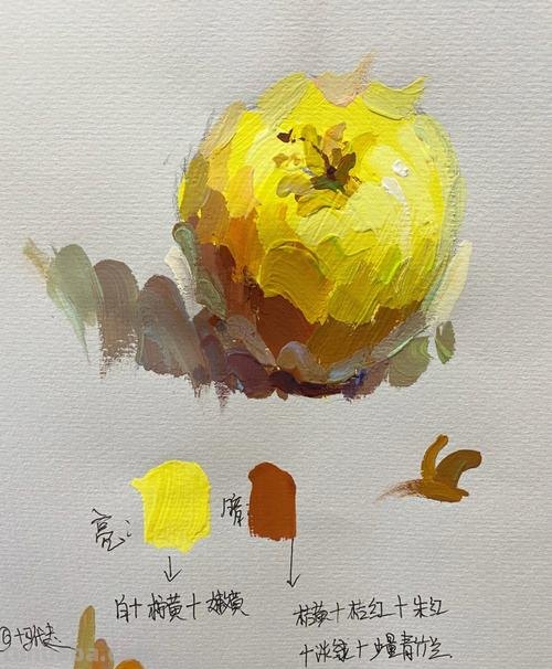 色彩苹果的画法步骤图及调色 