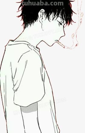 男抽烟速写 有没有这个图片对应的动漫男生抽烟图啊？