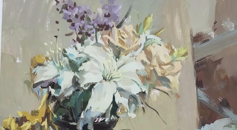 色彩静物百合花的绘画方法与技巧 