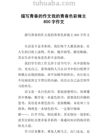 我的青春色彩作文800字 