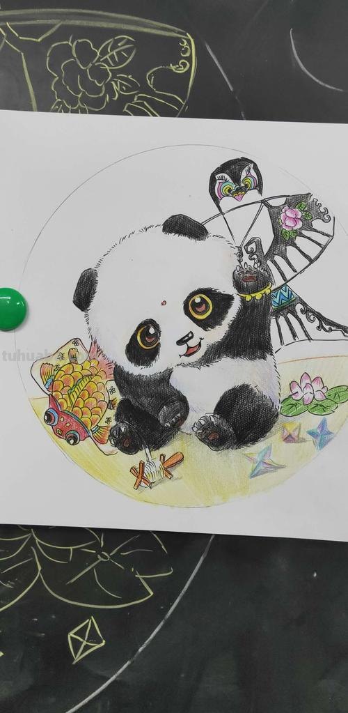 用彩铅画竹子熊猫怎么画 7岁宝宝画熊猫教程？