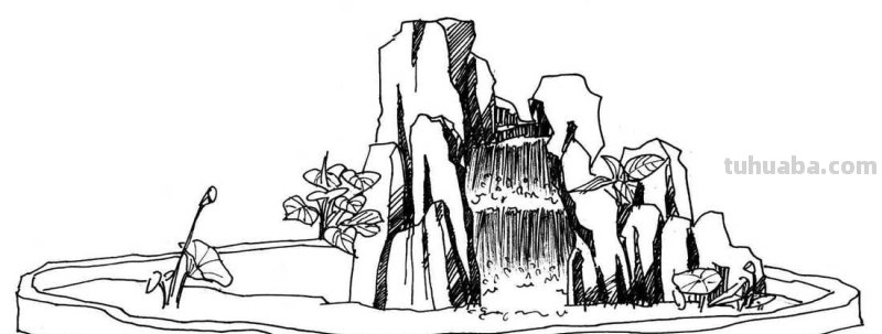 假山怎么画简笔画图片 简易铅笔假山画？