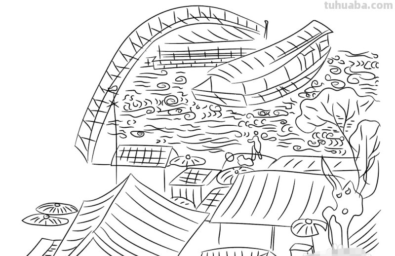 古代的船怎么画彩铅画 古代木船应该涂什么颜色？
