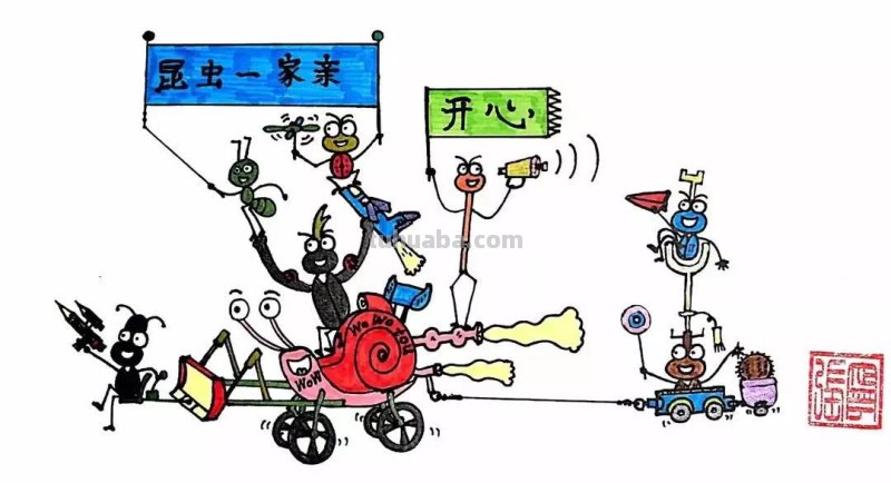 开心小漫画“昆虫一家亲”