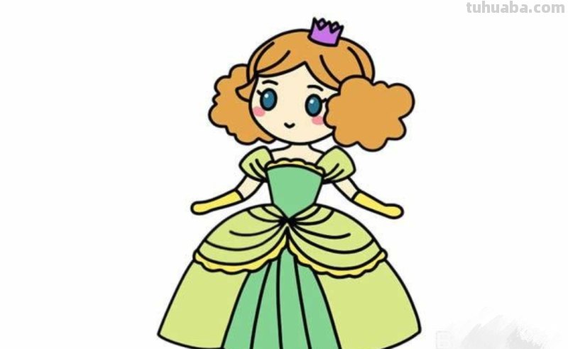 儿童彩铅画公主裙子怎么画 三年级画画简单又漂亮的裙子公主？