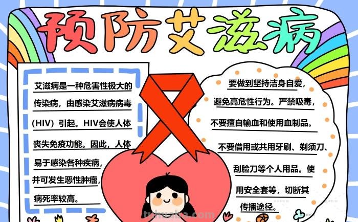 抗艾滋思维导图怎么画 防艾手抄报内容文字？
