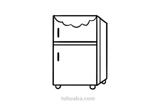 冰箱怎么画简笔画图片 一年级我家的冰箱画画?