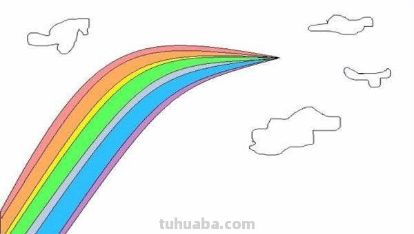 彩虹怎么画简笔画图片 3-6岁简单树叶画彩虹？