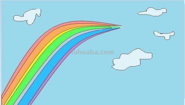 彩虹怎么画简笔画图片 3-6岁简单树叶画彩虹？