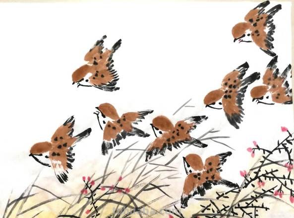麻雀色彩及麻雀色彩画 - 传递生机与活力的绘画表达