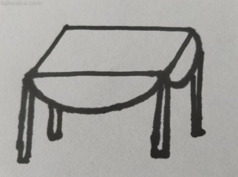 用彩铅画桌子图片怎么画 一年级画桌子？