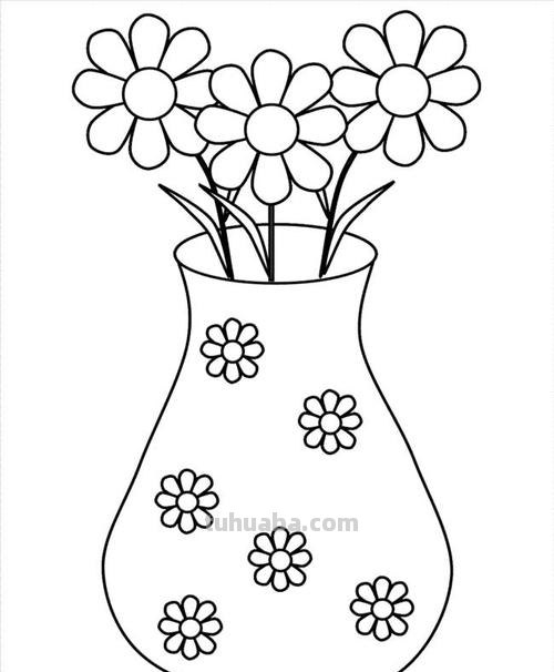 怎么画花瓶和花简笔画 简笔画入门必学教程——花瓶与花朵?