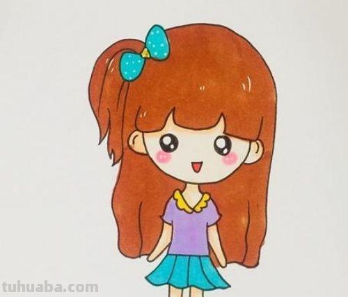漂亮的女生简笔画教程图 漂亮的女生简笔画教程图片