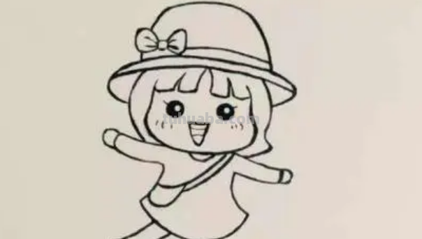 人怎么画简笔画 女孩 全身