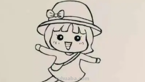 人怎么画简笔画 女孩 全身
