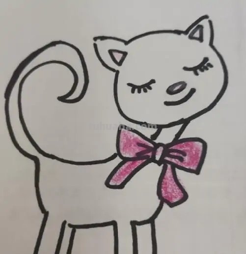 儿童彩铅布偶猫咪怎么画 彩色铅笔画可爱的小猫咪的教程详细步骤？