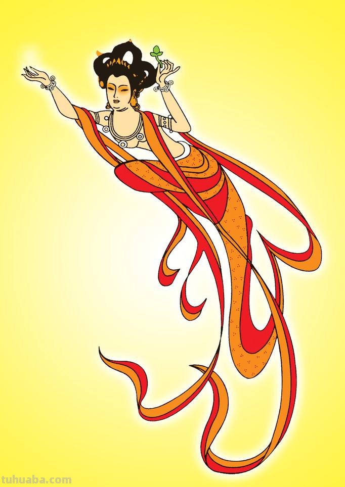 飞天仙女简笔画怎么画 飞天仙女的画法