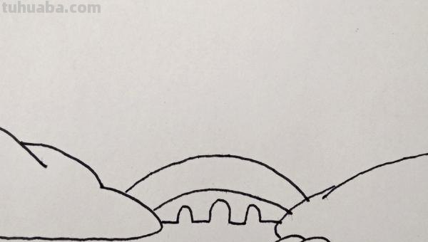 彩铅画怎么画风景桥 怎么手绘小桥流水山水风景简笔画？