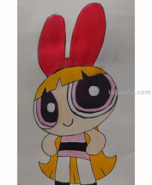 飞天小女警泡泡简笔 飞天小女小警泡泡简笔画