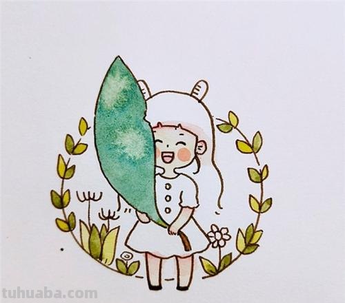 森系小清新水彩画教程 森系小清新水彩画教程 少女