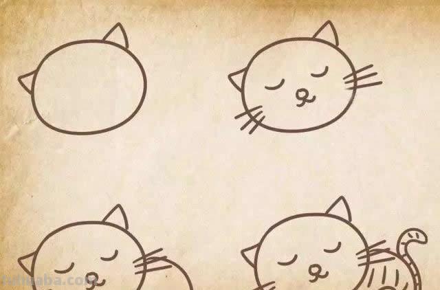猫咪简笔画步骤教程 猫咪简笔画步骤教程