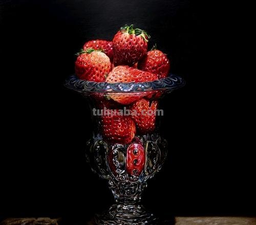 草莓彩铅黑色背景怎么画 画草莓需要哪几种颜色彩铅?