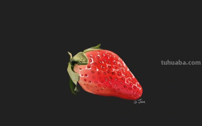 草莓彩铅黑色背景怎么画 画草莓需要哪几种颜色彩铅?
