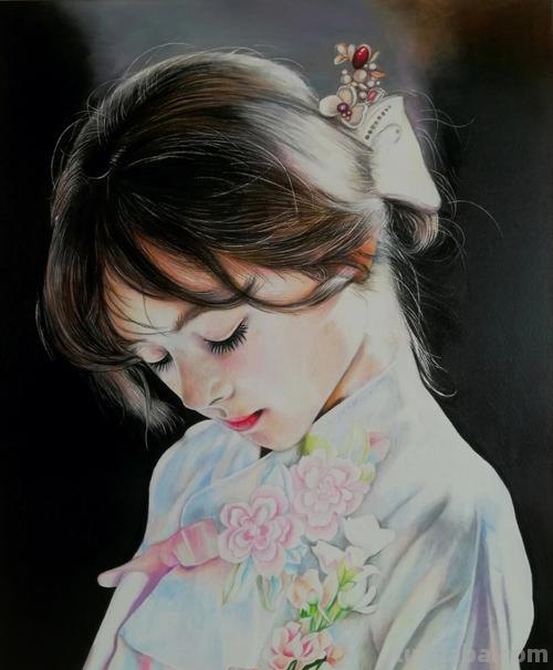 人物彩铅画 人物彩铅画图片