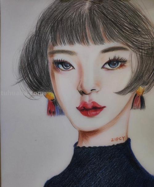人物彩铅画 人物彩铅画图片