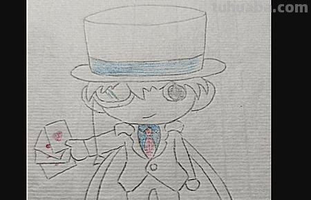 简笔画彩铅 人物怎么画 彩铅简笔画画怪盗基德？