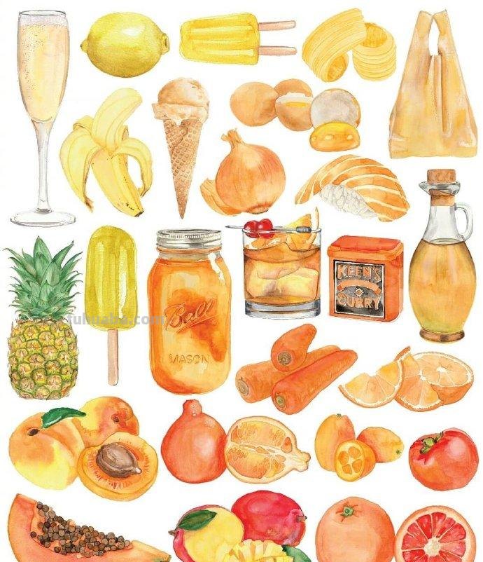各种美食的200种水彩简笔画法，超级实用的素材！（建议收藏）