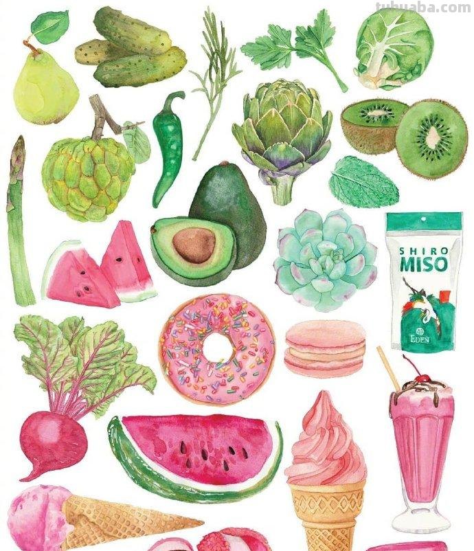 各种美食的200种水彩简笔画法，超级实用的素材！（建议收藏）
