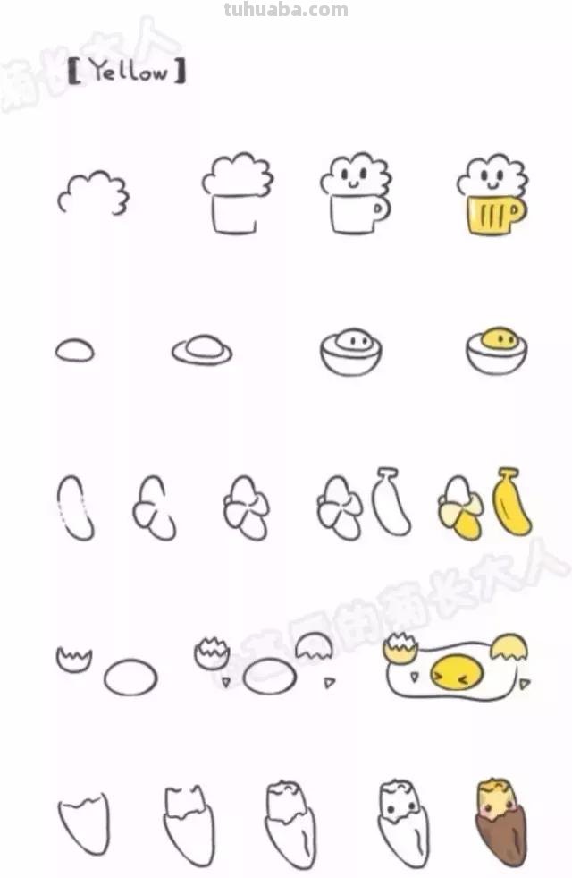 简笔画｜超详细食物类手账画法（附详细步骤图）