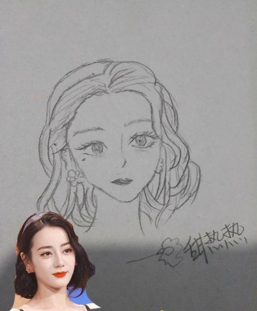迪丽热巴素描 迪丽热巴素描图片