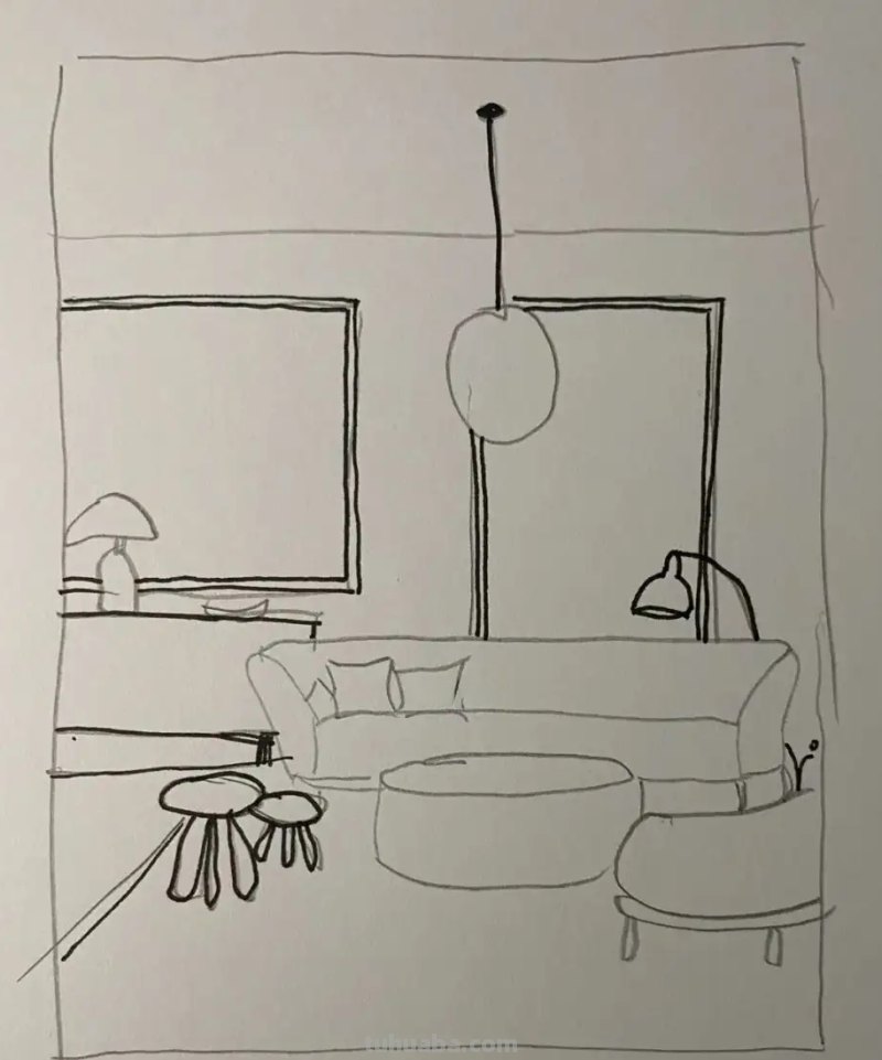 客厅怎么画简笔画图片 一年级简单画客厅？