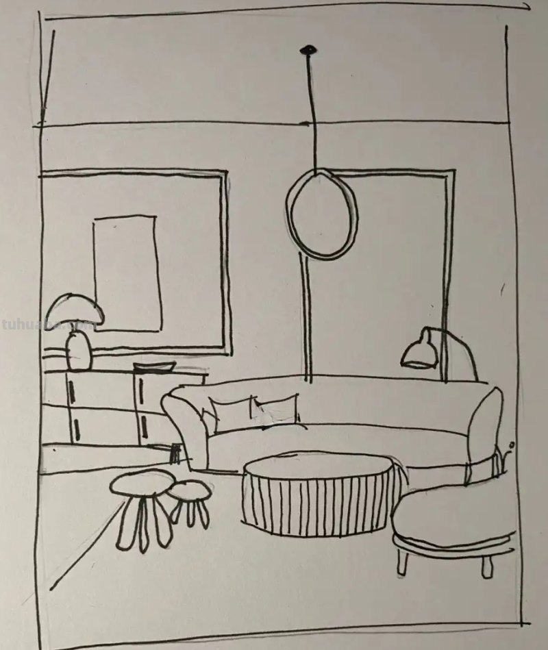 客厅怎么画简笔画图片 一年级简单画客厅？