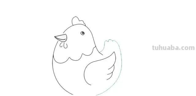 简笔画教程-手把手教你画老母鸡简笔画