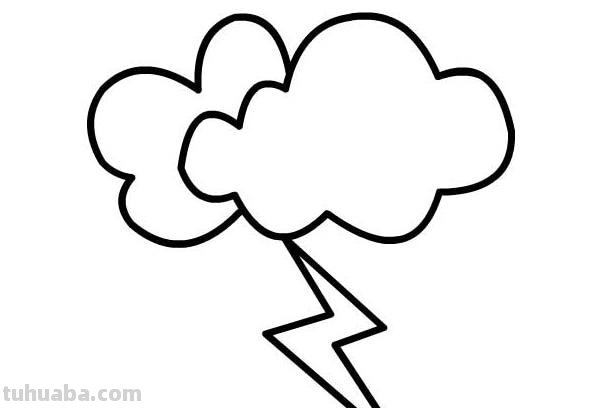 乌云怎么画简笔画图片 云、雨点、闪电简笔画怎么组合画?