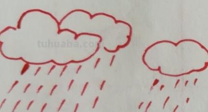 乌云怎么画简笔画图片 云、雨点、闪电简笔画怎么组合画？