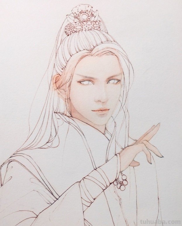 古风美男画画教程