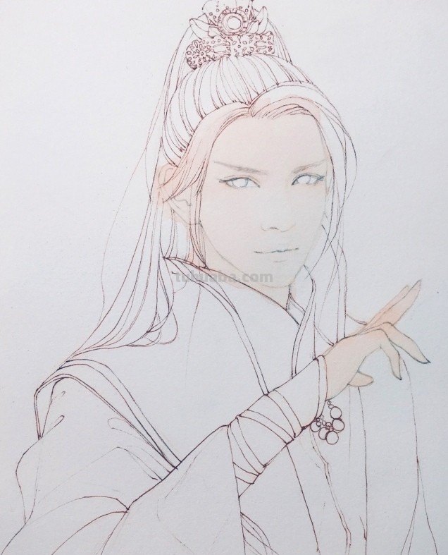 古风美男画画教程