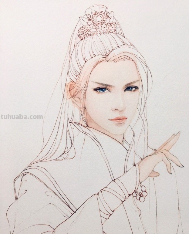 古风美男画画教程