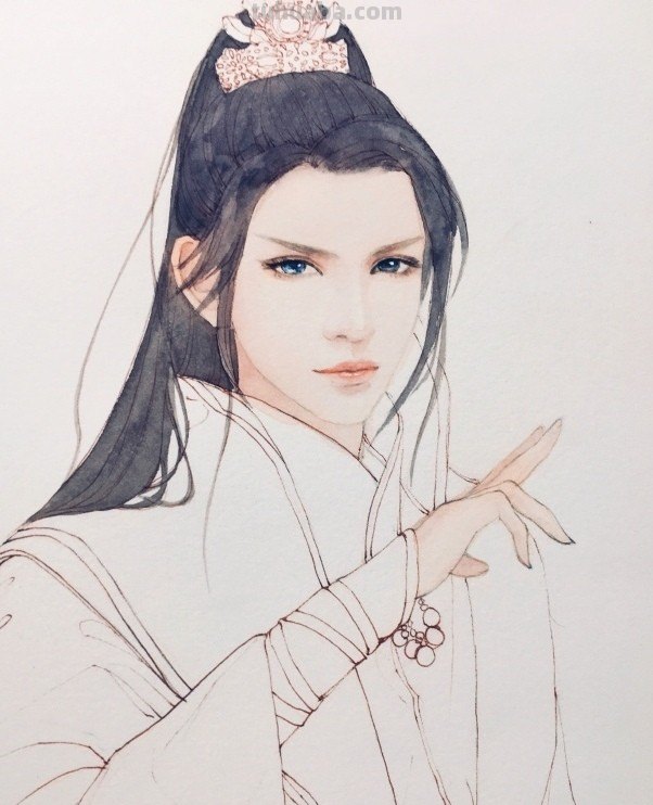 古风美男画画教程